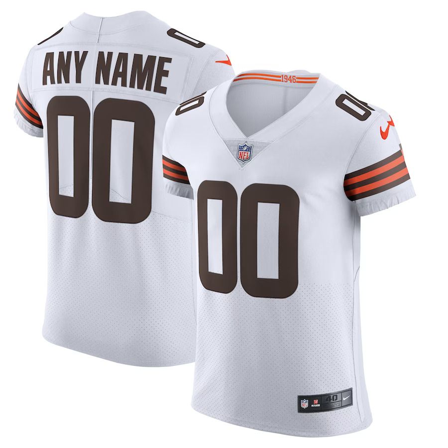 Men Cleveland Browns Nike White Vapor Elite Custom NFL Jersey->cleveland browns->NFL Jersey